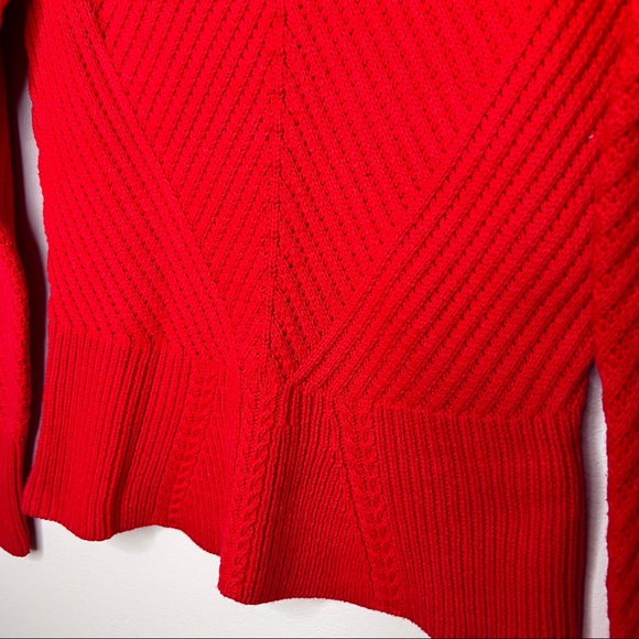 Red Peplum Sweater - Picture 2 of 5